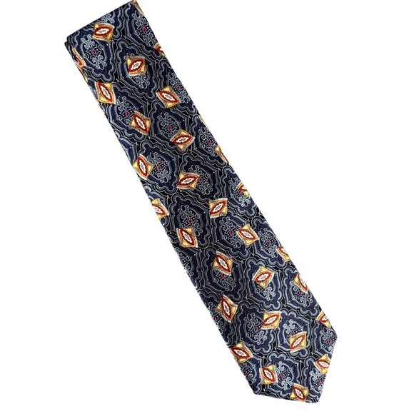 Robert Talbott Best Of Class Mens Tie Silk Geometric Embroidered Multicolor USA - Picture 6 of 12